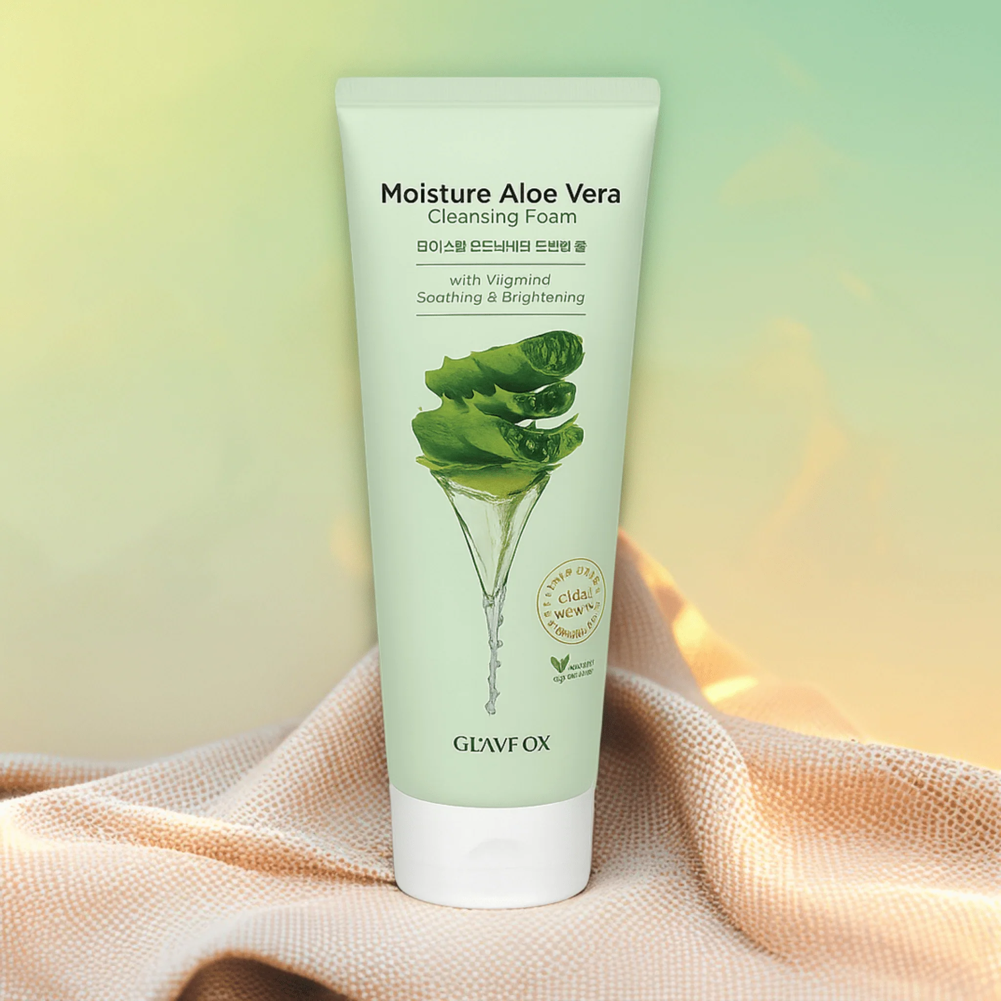 GLAMFOX Moisture Aloe Vera Cleansing Foam with Vitamin C (6.08oz) - Image 4