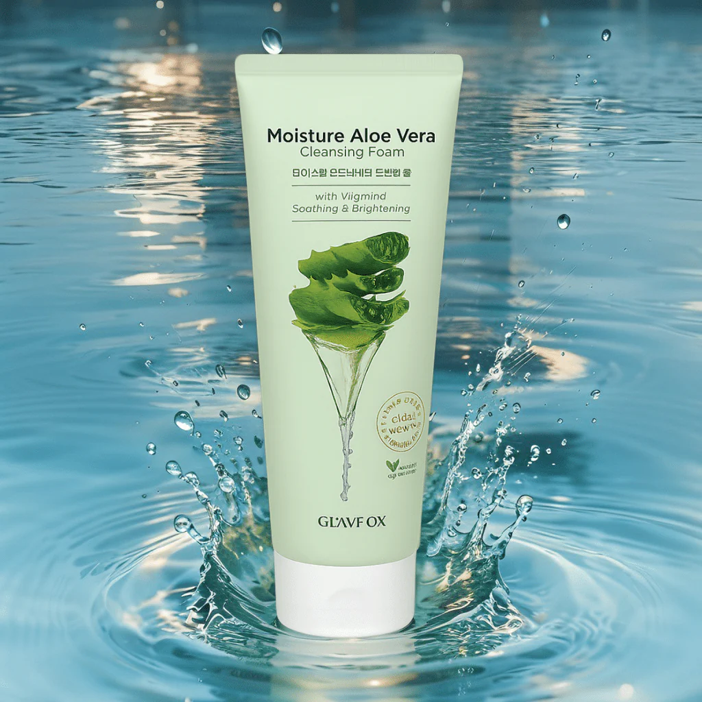 GLAMFOX Moisture Aloe Vera Cleansing Foam with Vitamin C (6.08oz) - Image 5