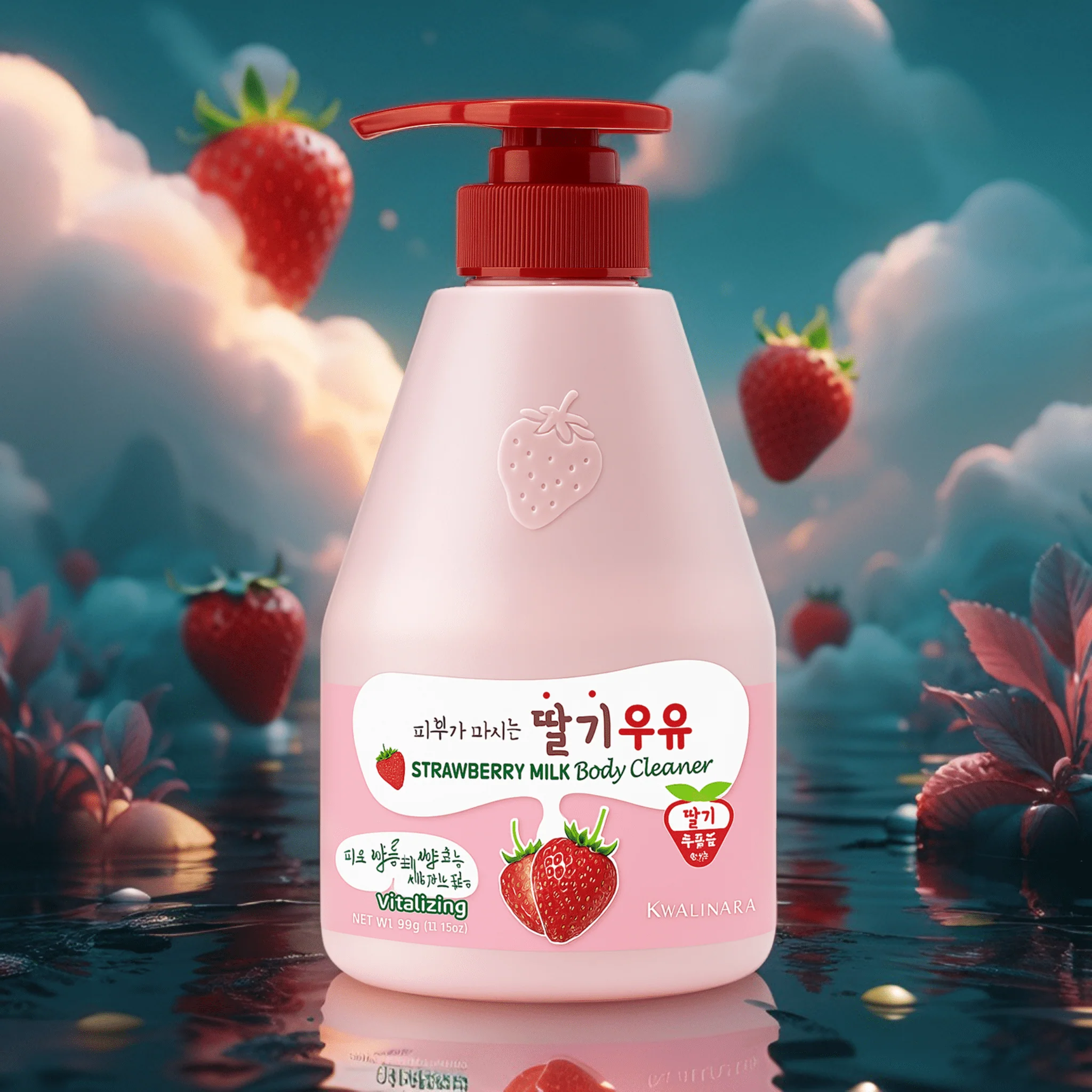 KWAILNARA Strawberry Milk Body Cleanser (19.75 fl.oz) - Image 3