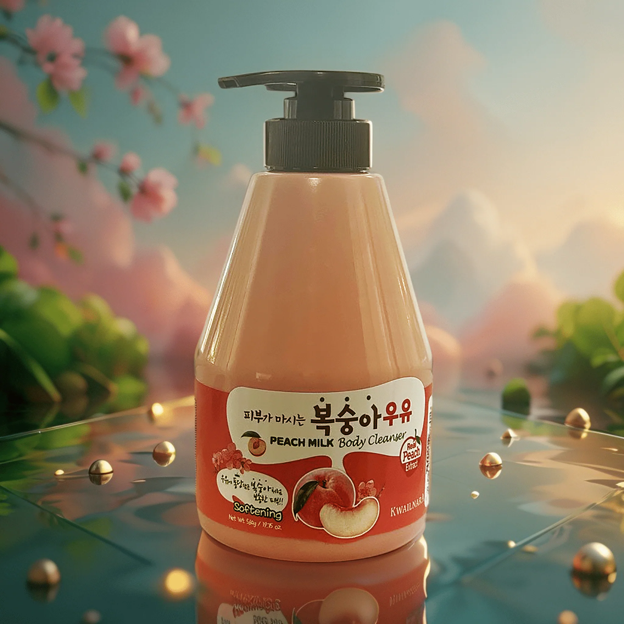 KWAILNARA Peach Milk Body Cleanser (19.75 fl.oz) - Image 5