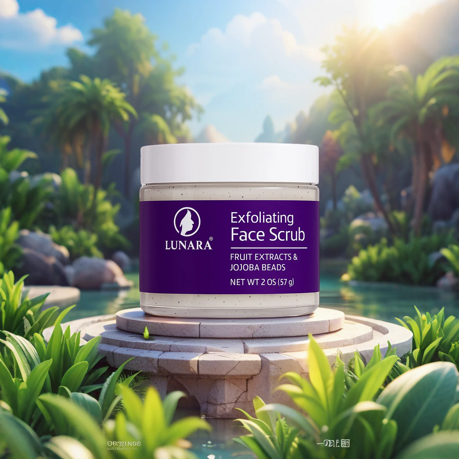 LUNARA COSMETICS Exfoliating Face Scrub (2 fl.oz) - Image 3